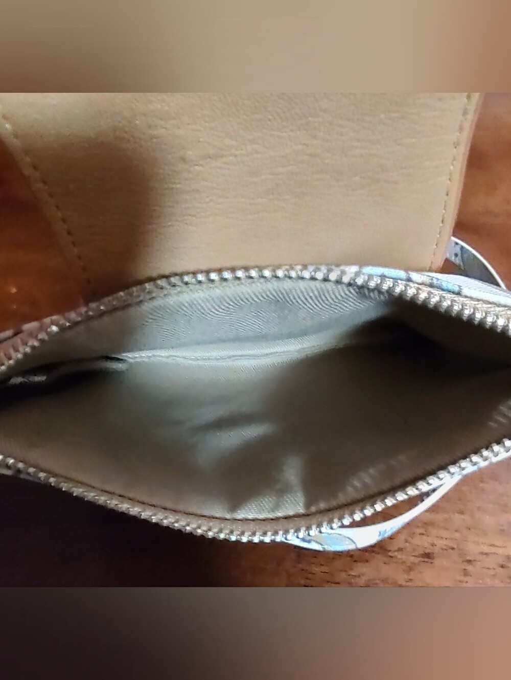 Neutral Paisley Crossbody Bag with Tan Flap - Picture 3 of 11